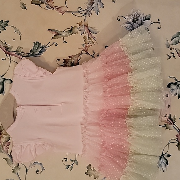 Little Me Adorable Dress Pink with Tulle Skirt Size 9M EUC - Picture 4 of 6